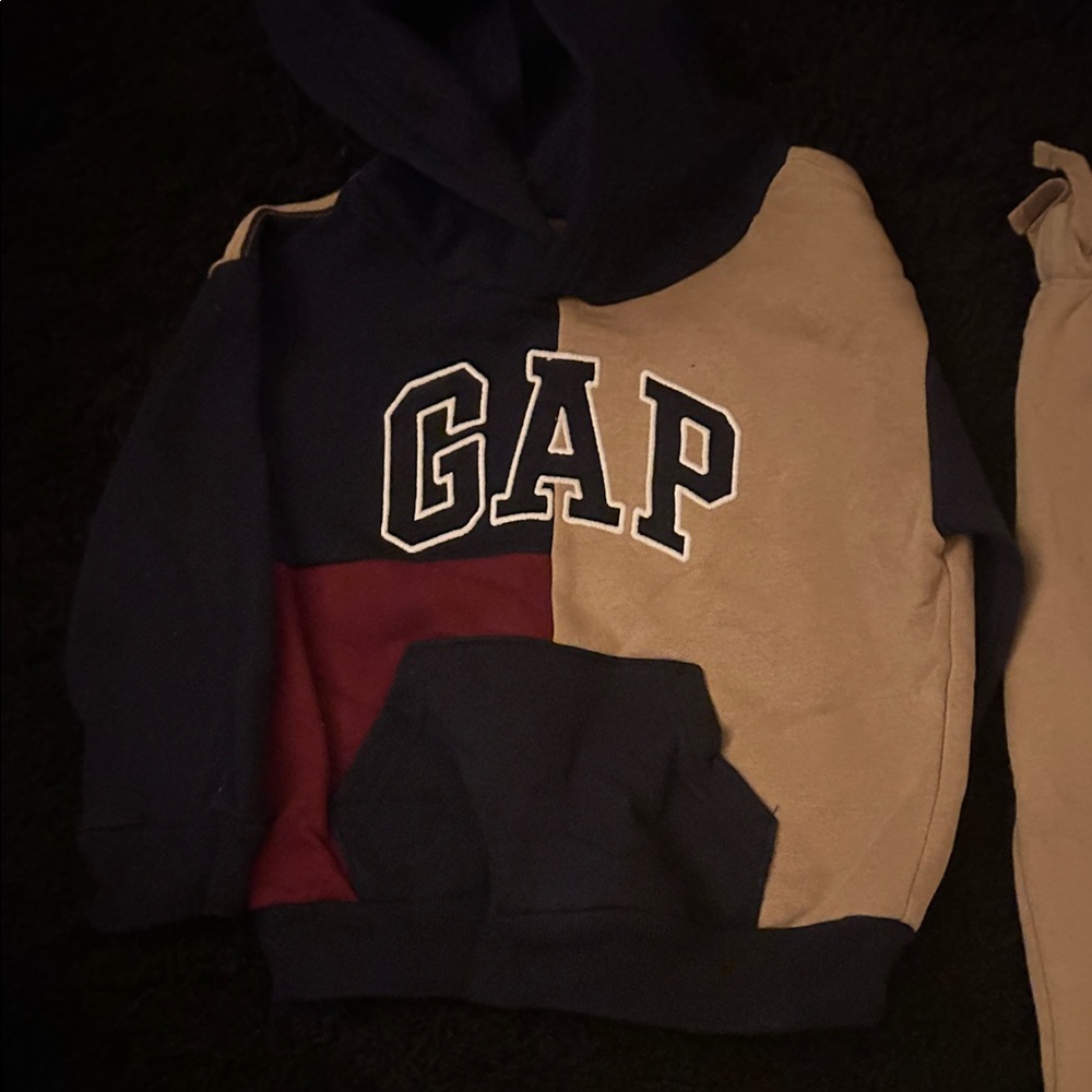 GAP Kids Tricolor Hoodie - Navy, Beige, Red
